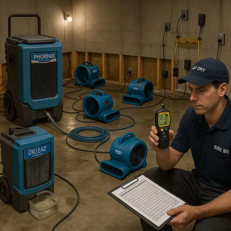 Structural Drying and Dehumidification process in Brookridge, FL